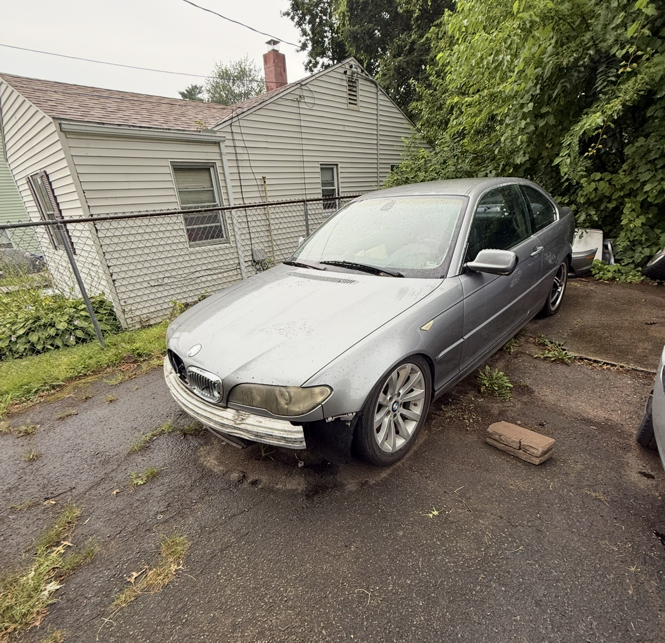 E46 sitting in the driveway
